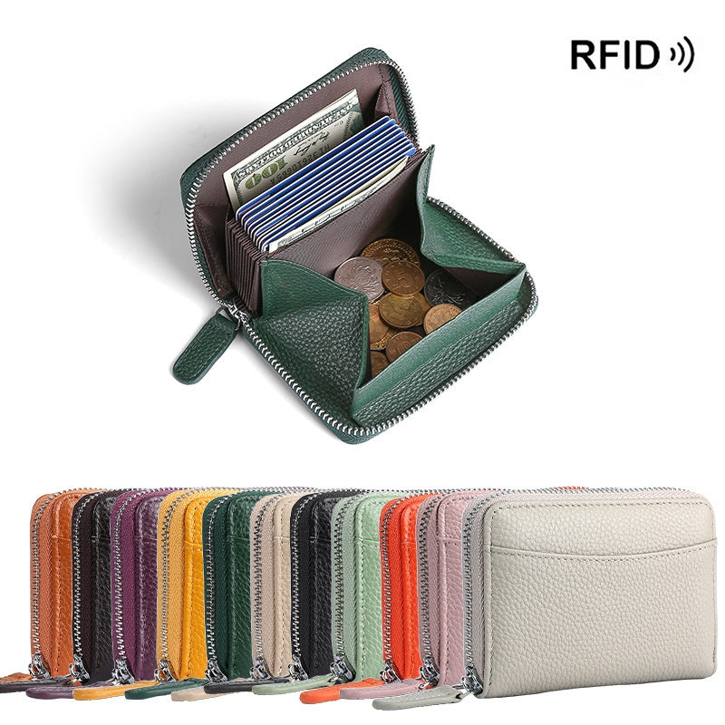 Kalvessa RFID Leather Zip Wallet
