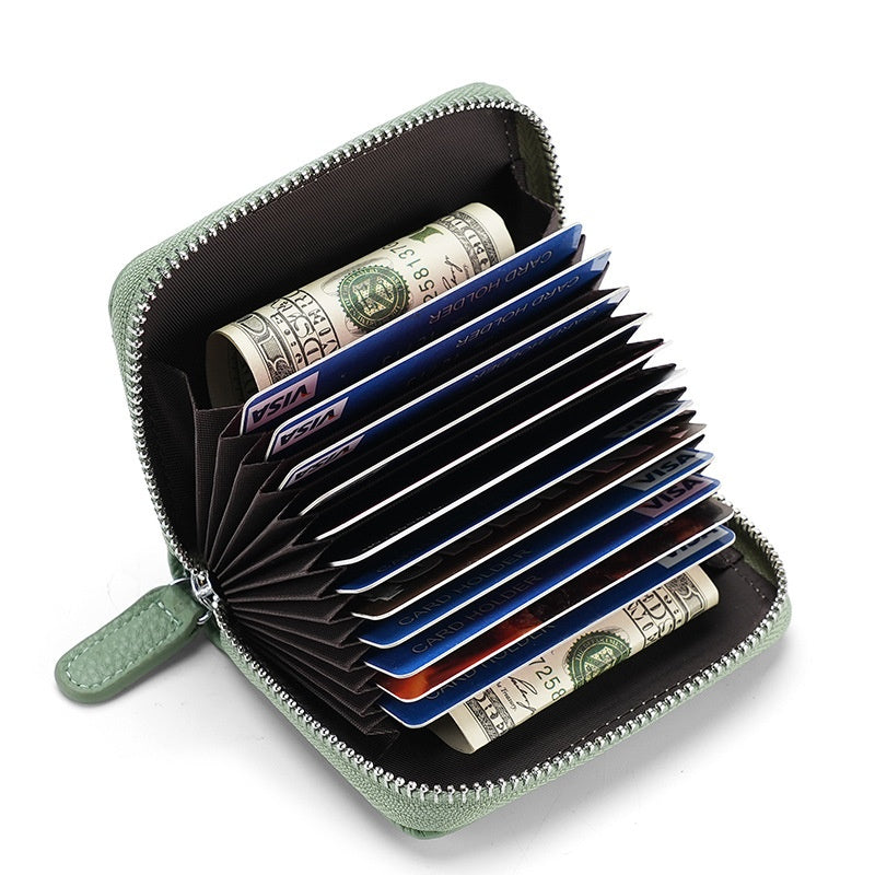 Kalvessa RFID Leather Zip Wallet